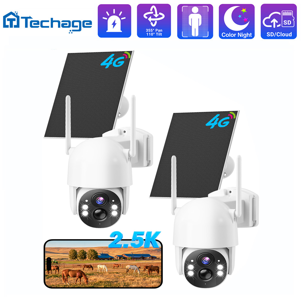 Home Security With Ai - Techage 4G LTE cellular solar security