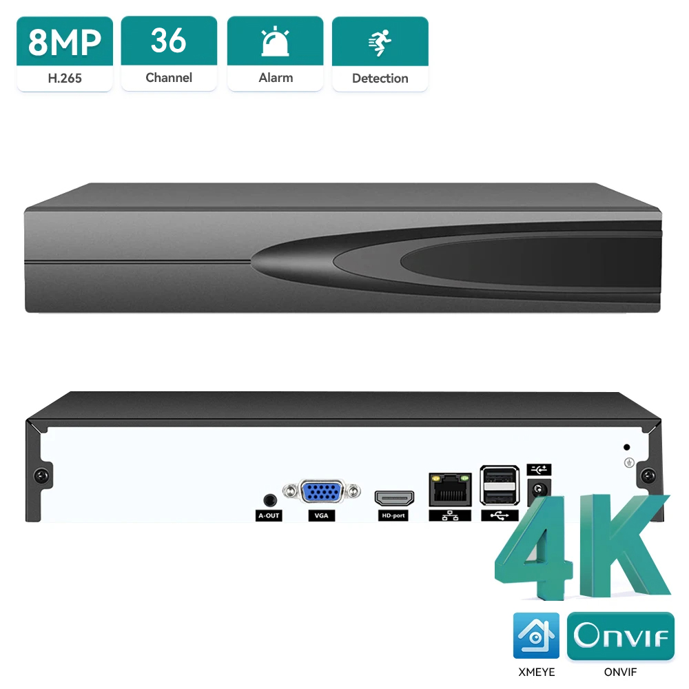 Home Security Equipment - 4K ONVIF CCTV NVR 36CH/16CH/10CH 4K