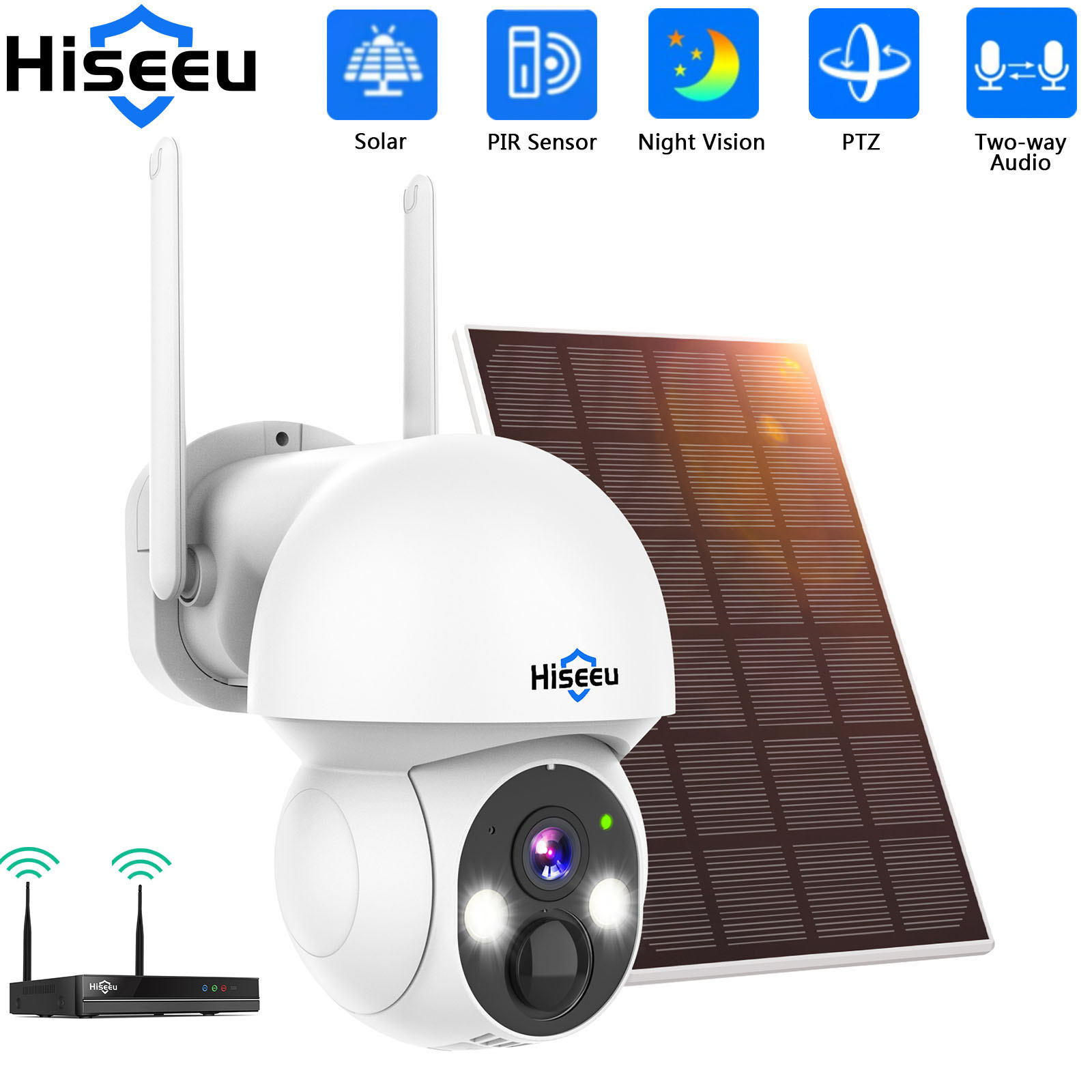 Hiseeu 2K 4MP WIFI PTZ Solar I - Home Security Cameras Outdoor review and price