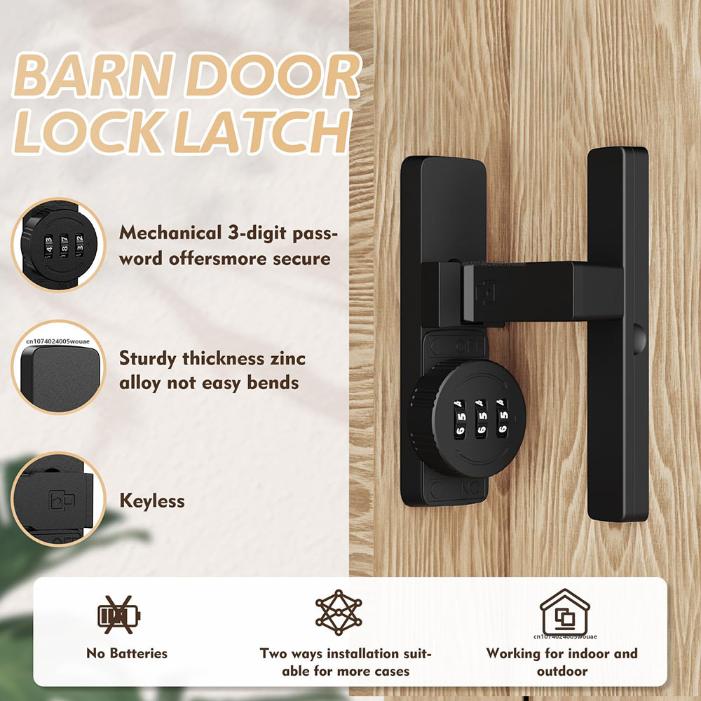 Security Barn Door Lock 3-Digi - Home Security Doors review and price