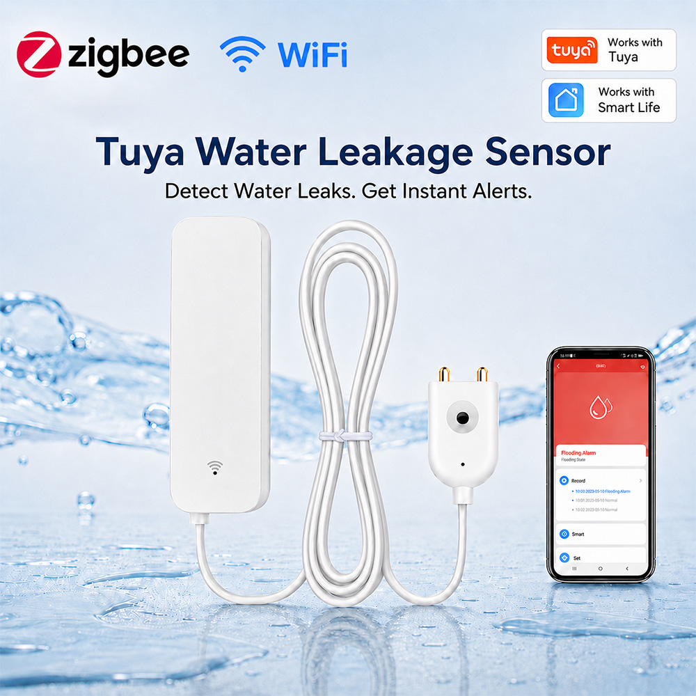 ZigBee WiFi Water Leak Sensor  - Home Security With Ai review and price