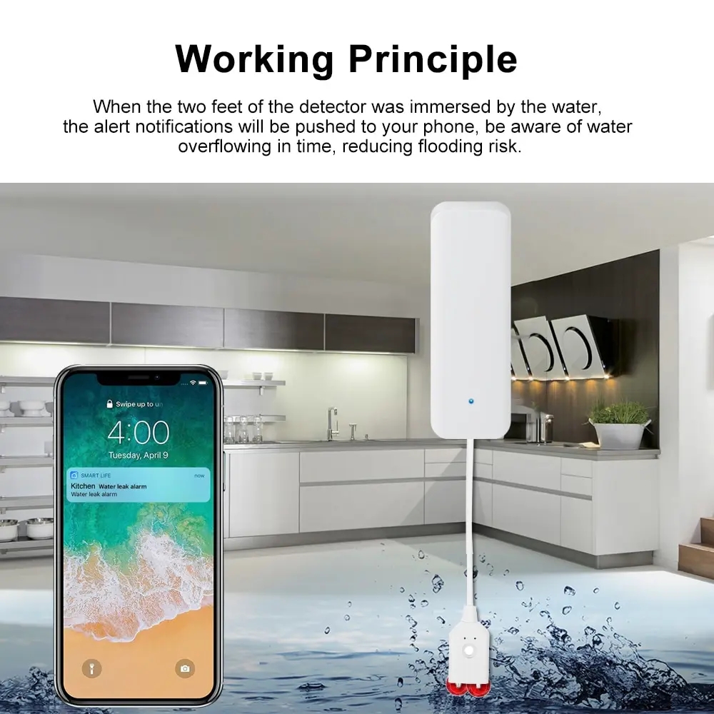 Tuya WiFi Smart Water Leak Sen - Home Security With Ai review and price