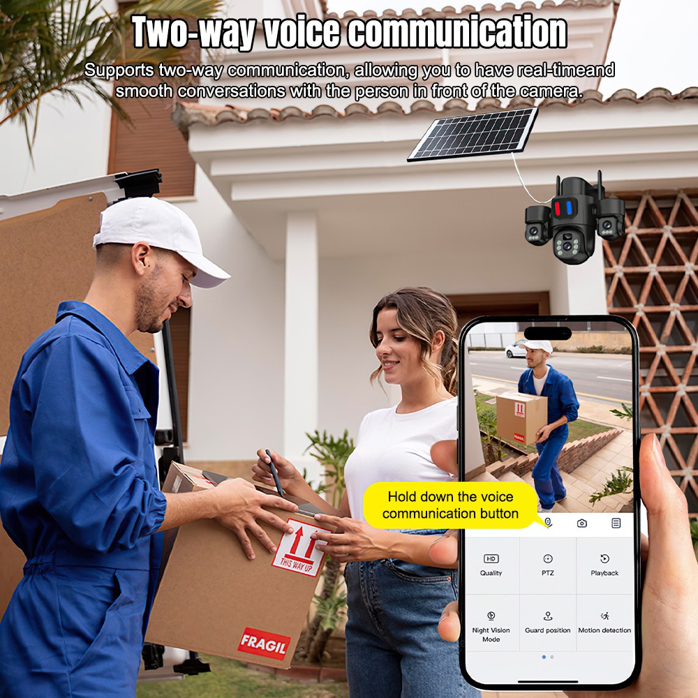 Solar WiFi PTZ Camera Outdoor  - Home Security And Cctv review and price