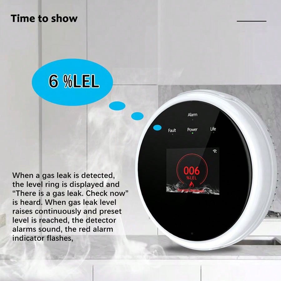 2.4G WiFi Gas Alarm Sensor Com - Home Security With Ai review and price