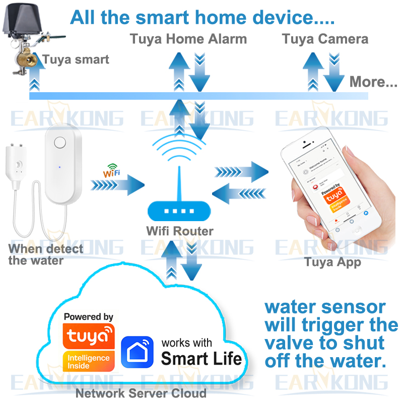 Tuya WiFi Smart Water Leak Sen - Home Security Equipment review and price
